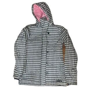 Y2K 2000 SoCal Woman's Hooded Houndstooth Jacket Outerwear SZ S